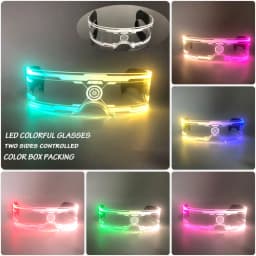 New Party Glasses Luminous Colorful LED Glasses Lighting Up Nightclub DJ Bar Music Dance Party Young Man Children Birthday Gift