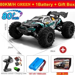 50 or 80KM/H Rc Cars 1/16 Off Drift Road 4WD with LED 2.4G Waterproof Remote Control Monster Truck for Adults and Kids Toy Gift