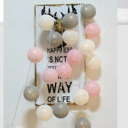 Battery Powered 4cm Cotton Ball Lighting String Wedding Party Birthday Proposal Home Staircase Room Decoration Accessories