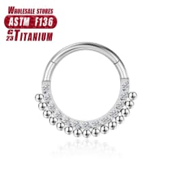 G23 Titanium Flower Nose Rings Hoop Zircon Piercing Diaphragm Tragus Cartilage Ear Perforated Clicker Ladies Lip Body Jewelry