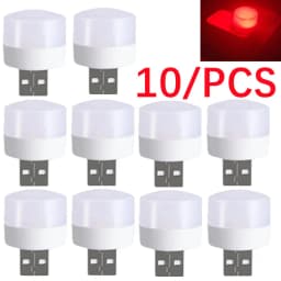 10 pcs RGB USB LED Night Light Super Bright Eye Protection LED Plug Lamp Computer Mobile Power Charging USB Small USB Book Light