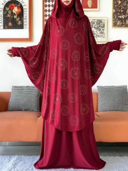 Two Piece Set Jilbab Prayer Clothes Muslim Abaya Set Women Prayer Garment Dress Hijab Long Khimar Skirt Sets Islamic Ramadan