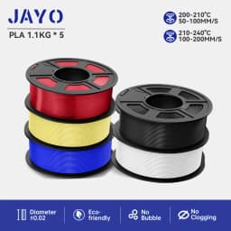 JAYO PLA Filaments 5 Rolls/ 3D Printer Filament 1.75mm FDM 3D Printer Materials Neatly Wound High Toughness for FDM 3D Printer