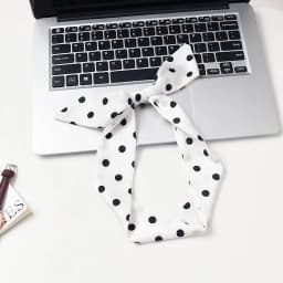 2025 Brand Design Dot Pattern Women Scarf Luxury Silk Scarf Fashion Hair Headband Foulard Skinny Bag Scarves Neckerchief