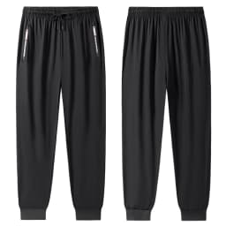 Men's Athletic Stretchy Quick Dry Pants with Zipper Pockets Lightweight Sweatpants for Outdoor Hiking Fishing Running Workout