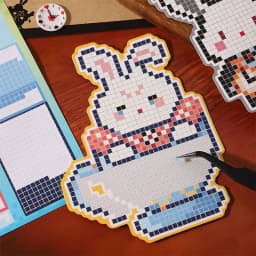 Journal GO 4pcs DIY Pixel Perler Bead Sticker Book Creative Journal Supplies Scrapbook Material Cute Pixel Bead Stickers