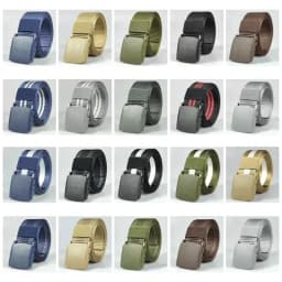 Red Automatic Buckle Nylon - Men Belt Waist Canvas Belt Outdoor Strap Travel Jeans Black Belts for Women