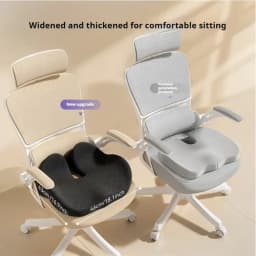 Solvath Ergonomic Thickened Memory Foam Seat Cushion Heavy Duty Chair Pad Removable Cover Ideal for Office Chair Lower Back Supp