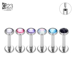 10Pc 20/18/16g G23 Titanium Piercing CZ Lip Labre Earrings Set Lip Stud Ring Tragus Free Spiral Cartilage Piercings Body Jewelry
