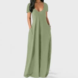 Summer Sexy Women Solid Color Boho Maxi Club Dress Casual Long Dress Party Infinity Robe Longue Femme