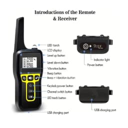 No Shock Vibration Dog Training Collar 1000M Remote Anti Bark Collar Rechargeable Waterproof Vibration Collar for All Dogs