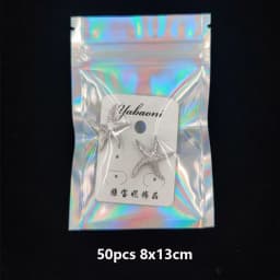 8 Sizes Laser Self-Sealing Plastic Bag Package For Small Business Clear Pouch Jewelry Display Gift Packaging Storage Wholesale