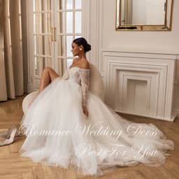 Modern Off The Shoulder Beading A-Line Wedding Dress 2026 V-Neck Pleat Side Slit Lace Open Back Vestidos De Novia Customized