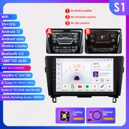 Hizpo 2Din Android 13 for Nissan Rogue X-Trail X Trail 3 T32 2013 - 2017 Qashqai 2 J11 Car Radio Multimedia GPS Carplay Auto DSP