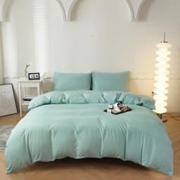 1pc Solid Color Duvet Cover 100% Washed Cotton Quilt Cover Japanese Minimalist Style Bedding Single Double King Queen Size Bed