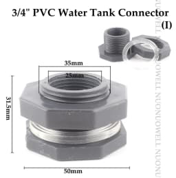 1PCS PVC 1/2"3/4"1"Water Tank Connector Drain Pipe Accessories Aquarium Joints Water Pipe Fittings Thread Adaptor Tank Bulkhead