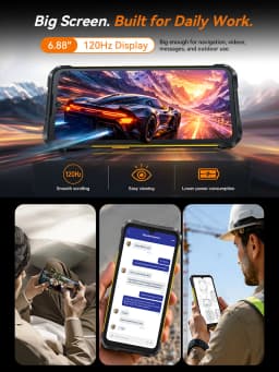 Rugged Smartphone Android 16 Cubot KingKong ES 5, Up to 24GB RAM(12+12GB), 256GB ROM, 6.88" 120Hz Screen, 7000mAh Mega Battery
