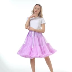 Skirt Length 55cm Women Tutu Skirt Solid Fluffy Tulle Princess Ball Gown Pettiskirt Ladys Ballet Party Performance Dress PP008