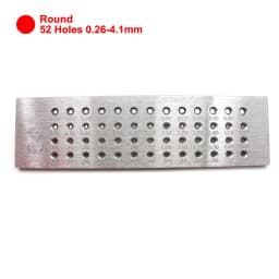 Tungsten Carbide Wire Drawplate 52 Holes Round Shape 0.26-4.10mm Jewellers Draw Plate