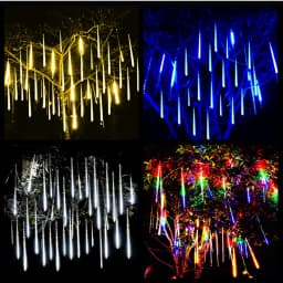 Connectable 50CM LED Icicle Fairy String Lights Outdoor Garland Christmas Meteor Shower Holiday Light for Garden Courtyard Decor