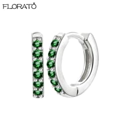 925 Silver Needle Crystal 9mm Small Hoop Earrings for Women Minimal Huggie Earrings Colorful Zircon Piercing Earrings Jewelry