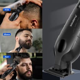 Solimpia LCD Digital Display Hair Shears with 0 Blades Salon-Specific Engraving Shears USB-Charged Lettering Clippers
