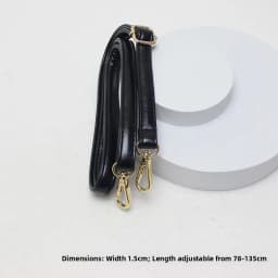 New Yu Black Leather Bag Strap Single Shoulder Crossbody Bag Long Strap School Bag Backpack Accessories Women's Bag Belt