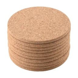 Set of 10 Cork Bar Drink Coasters - Absorbent and Reusable - 90mm, 5mm Thick