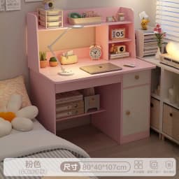 Desk Bookshelf Integrated Writing Desk with Bookcase for Bedroom Home Office Student Workbench