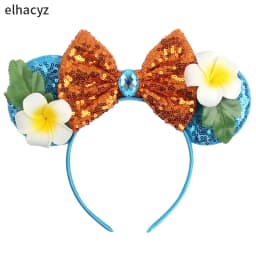 Fashion Moana Ears Headbands For Kid Hook Bow Maui Hair Accessories Women Frangipani Flowers Hairband Girl Spiral Conch Headwear