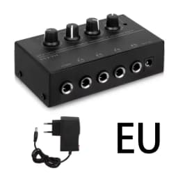 Ha400 Mini Amplifier Headphone Amplifier 4 Channels Ultra-Compact Stereo Audio Amplifier Earphone Amplifier with Power Adapter