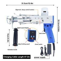 Tufting Gun 2 IN 1 Electric Carpet Tufting Gun Can Do Both Cut Pile and Loop Pile Hand Gun Carpet Weaving Flocking Power Tools