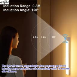 AITHEA LED Motion Sensor Light Wireless USB Rechargeable Night Light Portable Induction Lamp for Cabinet Wardrobe Staircase