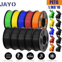 JAYO 10 Rolls PETG Filament 175mm 3D Printing No Bubbles No Drawing Smooth Multiple Colors Optional for 3D Printing 1.1kg/1roll