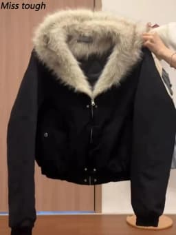 Winter American Retro 2000s Aesthetic Jacket Women Y2k Hooded Design Harajuku Thicken Coat Loose Chic Gothic Dark Outfits Parkas
