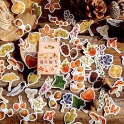 45pcs Vintage Stickers Set for Scrapbooking Adhesive Planner Labels Diary Journal Photo Album Decorative Stationery Supplies