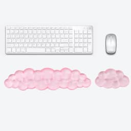 Ergonomic Cloud Silicone Gel Keyboard and Mouse Wrist Rest Set Clear Wrist Rest for Keyboard 60%/68%/75%