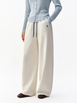 DUSHU 2026 Autumn New Women's Color-Block Drawstring Wide-Leg Pants Slimming Straight-Leg Trousers Available in Multiple Sizes