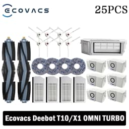 Ecovacs Deebot X1 OMNI / T10 OMNI Robot Vacuum Cleaner Spare Parts, Rubber / Side Brush, Cover,Hepa Filter, Mop Rag, Dust Bag