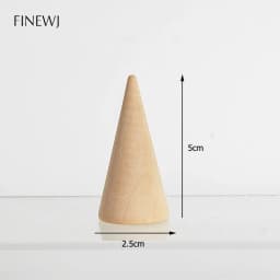 Solid Wooden Cone Finger Ring Display Stand Holder Jewelry Shop Ring Organizer Counter Top Showcase Jewellery Cabinet Ring Stand