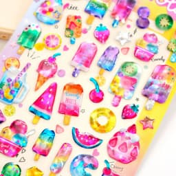 3 pcs/6 pcs Dessert Candy Sweet Animals 3D Crystal Decor Stickers Scrapbooking Diy Journaling Diary Stationery Sticker School