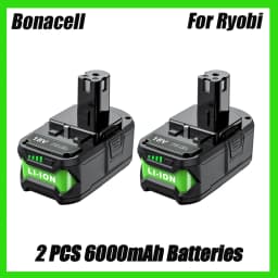 For Ryobi 18V Battery 6A 9A Li-ion Rechargeable Battery Replacement Battery For Ryobi P108 P107 P109 Power Tool Battery