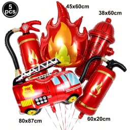 Jumbo Fireman Sam Balloons Fire Truck Foil Ballons Firefighter Themed Birthday Party Decortions Baby Shower Fire Engine Ballons