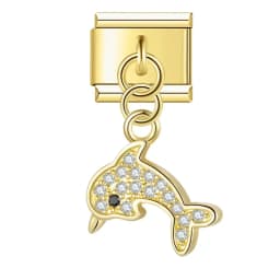 Hapiship Bracelet Daisy Animal Bowknot Crown Moon Dazzling CZ Italian Charm Links Fit 9mm Bracelet Jewelry DIY Making DJ611