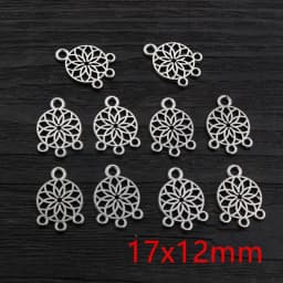 30pcs Antique Silver Plated Boho Vintage Flower Connector Charms Pendant DIY Necklace Bracelet Jewelry Making Findings Supplies