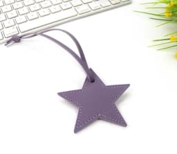 Free initials five pointed star leather luggage pendant star pu leather pendant bag pendant gift leather buckle keychain