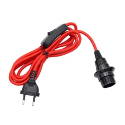 AC 220V European Plug Power Cords Fabric Braided Cable With Switch E14 Screw Bulb Lamp Holder for DIY Hanging Light Table Lamp