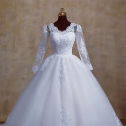 Y&M V Neck Full Sleeve Customized Plus Size Vestido De Noiva 2026 Wedding Dress Long Train or Floor Appliqe Bridal Tulle Mariage