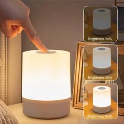 LED Table Lamp With Remote Dimmable Bedside Lamp For Bedroom Tricolor RGB 16Color Change Touch Night Light Rechargeable Portable