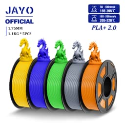 JAYO Updgrade 2.0 PLA+ 3D Filament 1.75mm PLA Plus 3D Printer Filament Neatly Wound 3D Filament PLA For FDM 3D Printer 5 Rolls